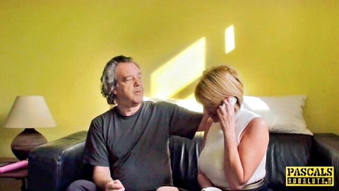Blonde MILF Amy emotional with lover in white tank top, Pascal Sub Sluts