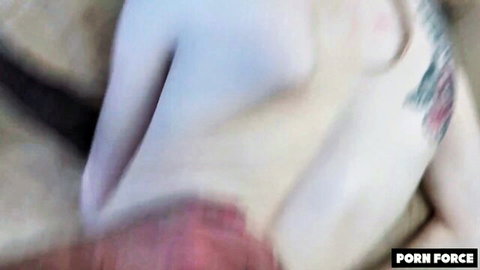 Blurry tattooed blonde in intense anal scene from Super-Bitch Battle Royale