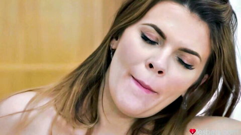 Verona Sky seductively licking lips in elegant lesbian passion from Lesbea