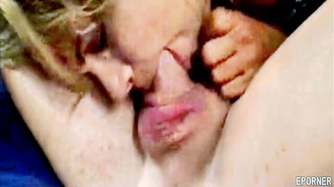 Blonde MILF giving intense blowjob in close-up oral sex scene