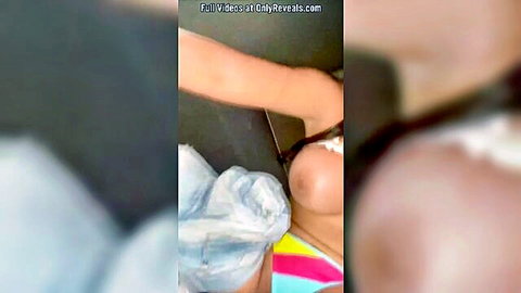 Blurry POV handjob with big tits exposed in OnlyFans amateur video