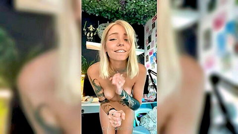 Veronica Leal topless Latina with tattoos teases on cam