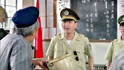 Asian men in military uniforms in classroom scene, Daughter of Darkness 2 1994