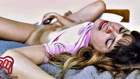 Slim blonde masturbating with clitoral suction toy first time ecstasy