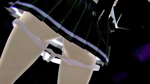 Time stop hentai schoolgirl upskirt with white panties and garters