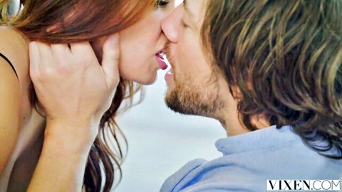 Keisha Grey passionately kissing lover in close-up embrace