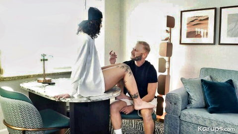Nicole Luva receives intense cunnilingus on sofa in steamy encounter