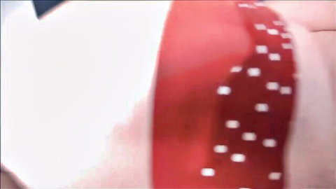 Brianna Beach in red polka dot bra, cleavage tease for rest and refreshment