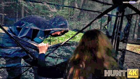 Noi Feja grabbed by hooded man in dark outdoor tease - Hunt4K