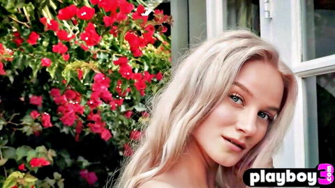 Blonde teen beauty poses with perfect ass in Playboy outdoor shoot