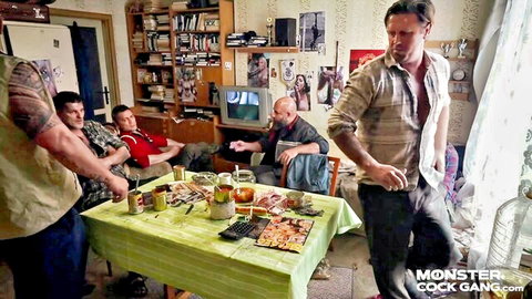 Anna De Ville in Monster Cock Gangbang stress relief scene with group of men