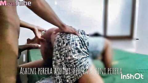 Ashini Perera rough sex in green dress, choking passion