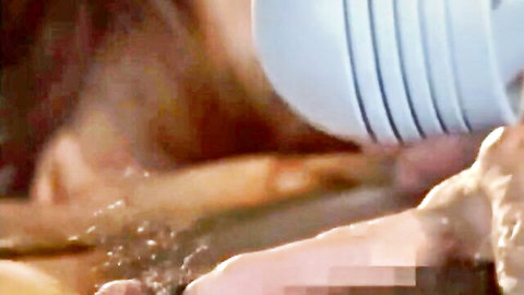 Closeup of thick cock penetrating wet shaved pussy from behind during intense fuck