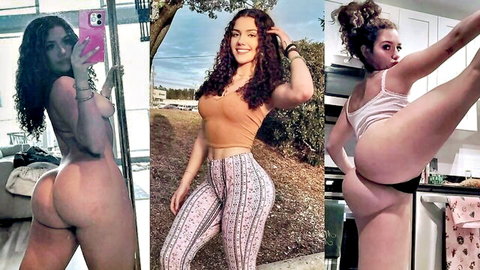 Curvy Latina teen with bouncy big ass in revealing poses and selfies