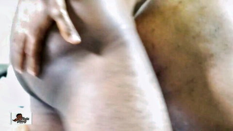 Hands spreading big pale ass cheeks exposing tight pink anus and wet pussy closeup