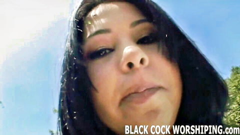 Seductive Asian woman close-up outdoors in BBC worship preview