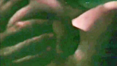 Rough hands spreading open hairy pussy in blurry vintage closeup