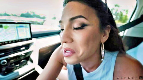 Kasey Kei intense oral in car POV with Derek Kage