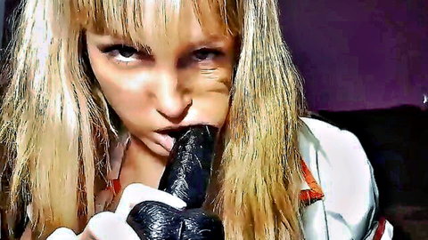 Blonde babe in nurse outfit teases with dildo during medical exam
