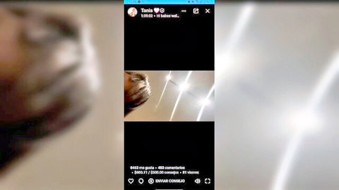 Blurry homemade video of brunette babe teasing pussy with flashlight solo
