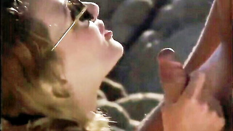 Blonde teen in sunglasses gets facial from TT Boy on beach