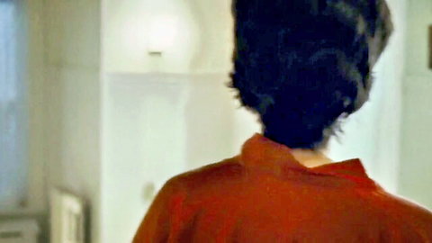 Carla Gugino in red dress, back view in La Loi et l'ordre (2008)