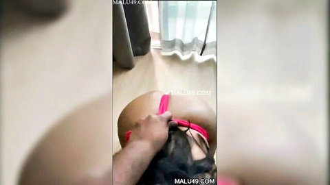 Indian Tamil wifey with big ass in pink thong, bent over for penetration