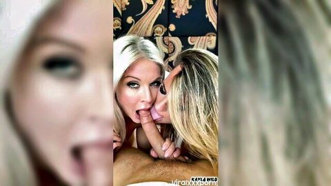 Kayla Wild and Miss Sally blonde Brits teasing with oral in spontaneous fuck scene