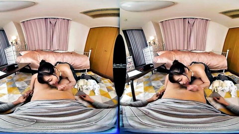 Topless Japanese girl spreads legs as boyfriend fingers her pussy missionary style on bed