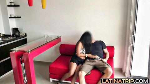 Hispanic teen Luna in doggy style anal with nude stud