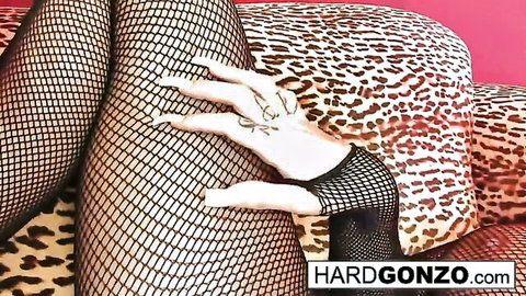 Mason Moore in fishnet stockings during hard anal fuck