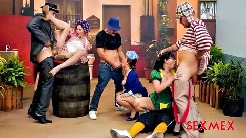 Lia Tovar, Nicole Zurich, Mica Spengler in SexMex Latina gangbang orgy