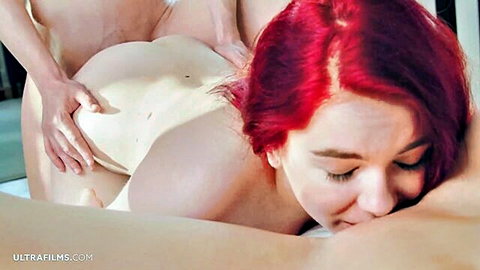 Ivi Rein and Miss Olivia in nude threesome with butt play