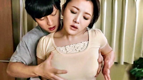 Yuriko Takazono groped by man from behind in tempting embrace, JAV style