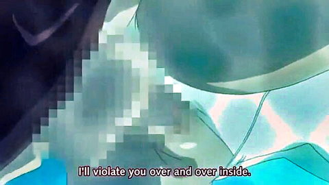Busty green-haired hentai girl with huge tits vows to violate you over and over inside.