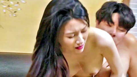 Korean bosomy mom in steamy erotic sex scene with lover