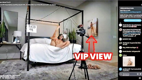 Bryce Adams nude solo squirt show, legs spread on bed