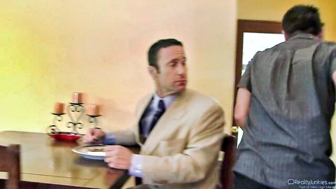 Diamond Foxxx intense family desire scene with suited man at dinner