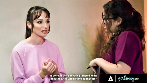 Lexi Luna and Leana Lovings in teasing lesbian massage consultation
