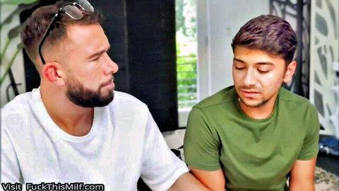 Hailey Rose adult video thumbnail: two men in close conversation