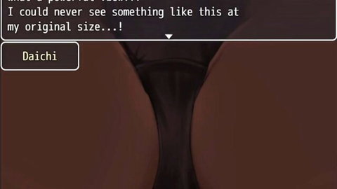 Anime giantess big ass close-up in shrinking fetish scene