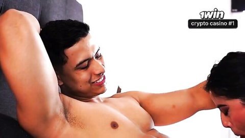 Muscular man teases busty MILF with morning hard-on intimacy