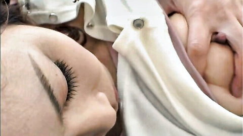 Kyoko in NATR-462, elder brother's wife exposes breast in close-up intimate touch