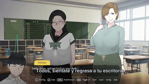 Japanese MILF teacher in sultry blouse seduces student in sailor uniform