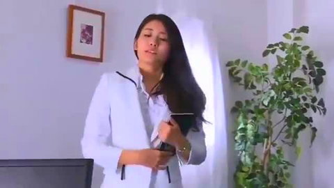 Nao Jinguji as sweaty married secretary in white jacket, long hair