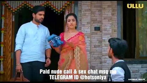 Desi bhabhi in red saree with father-in-law Ullu hot scene