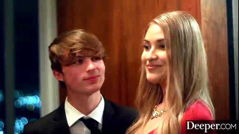 Gizelle Blanco in red dress seduced by boyfriend's dad