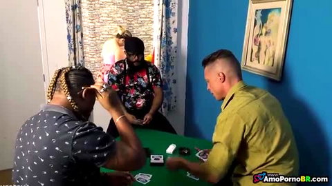 Suzie Slut and busty wife at poker table with guys