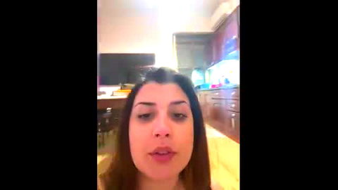 Novababy18 brunette model intimate kitchen closeup tease