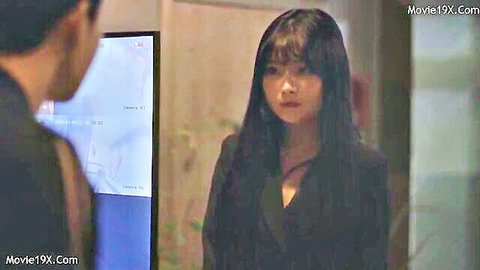 Chae Seung Ha Korean idol in black suit seducing manager in office tease